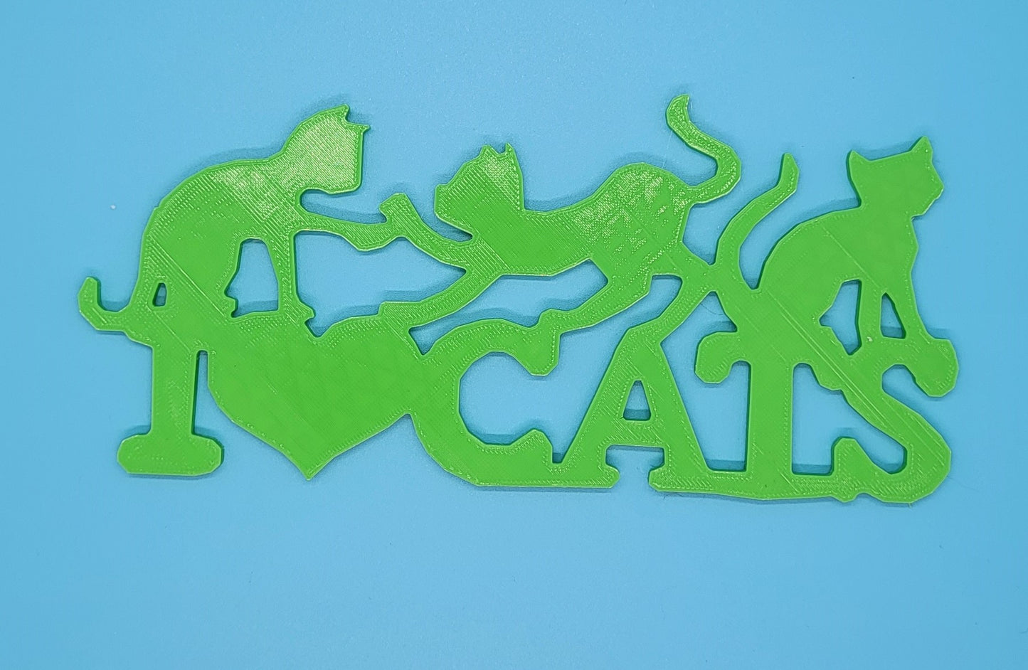I LOVE CATS - 3D printed sign