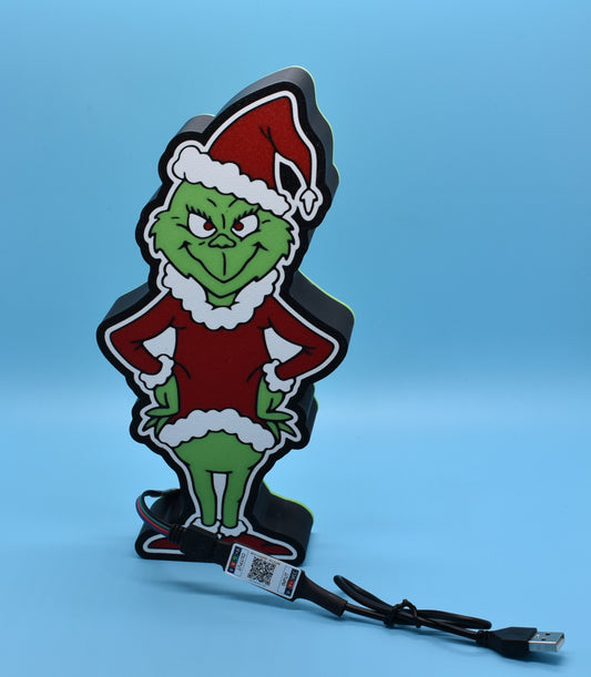 Grinch LED Sign Lamp - Change Colors With App - Christmas Light