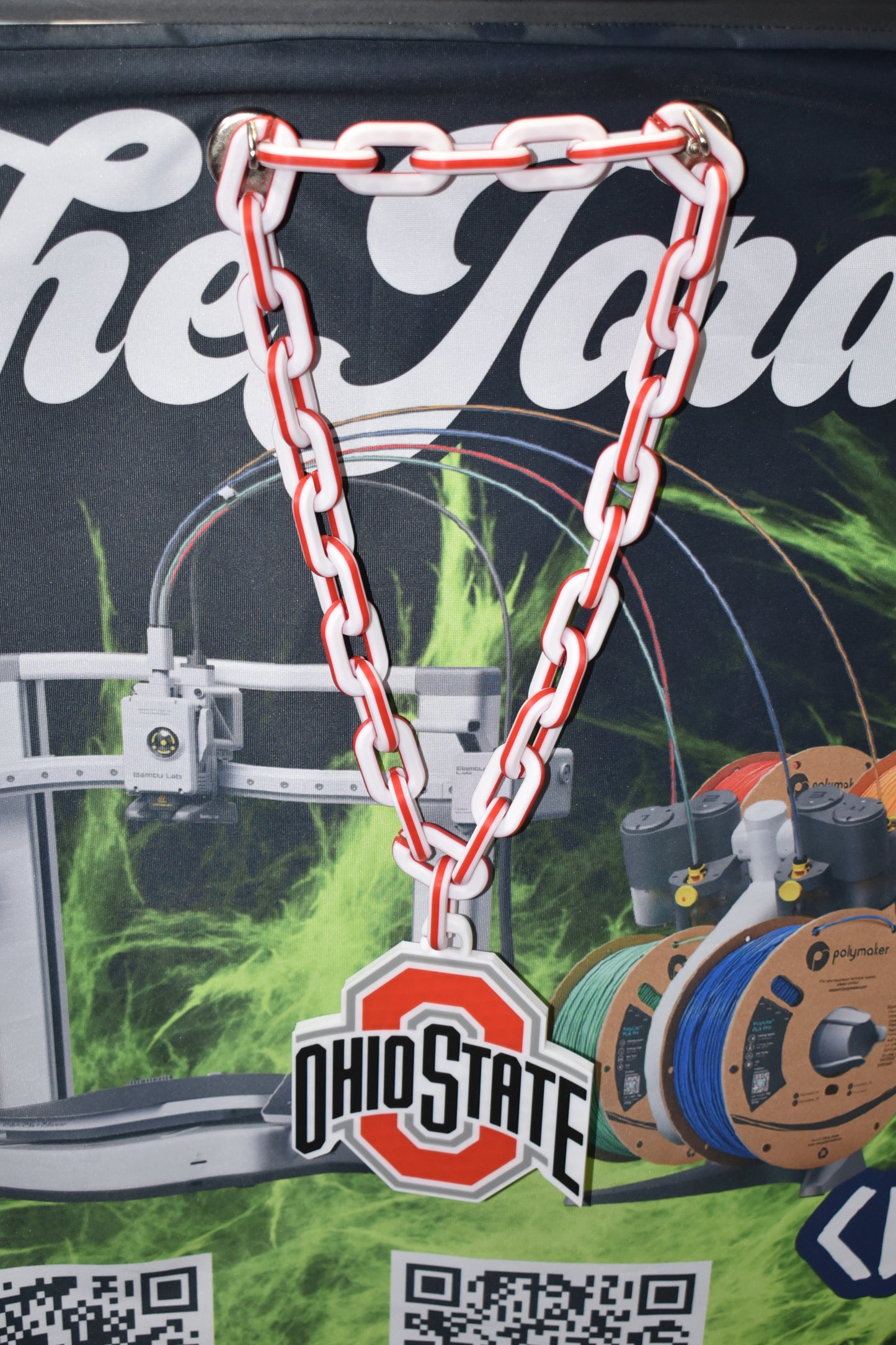 2 Foot OHIO STATE Chain! Custom 3D printed Oversized OSU Fan Chain!