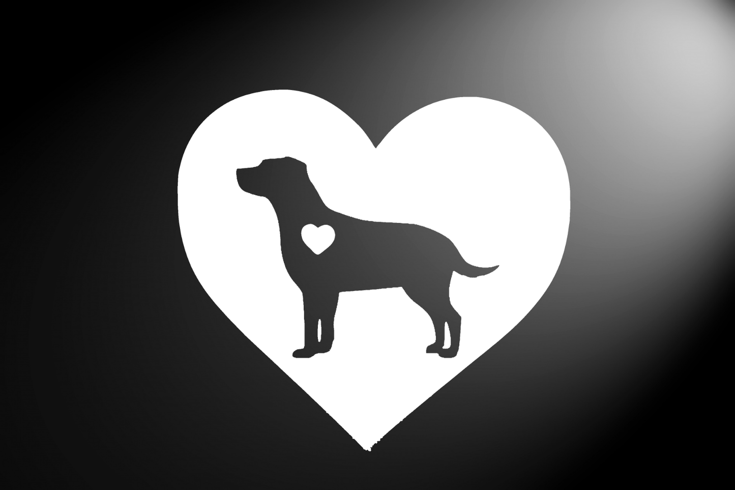 Labrador Dog Heart CNC cut Decal Vinyl Sticker -Pic from multiple colors! O651