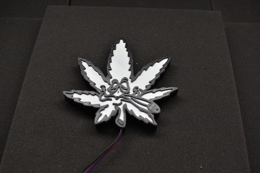 Happy Leaf Sign w/ Govee RGBIC LEDs (Phone App) (3d printed PLA+)