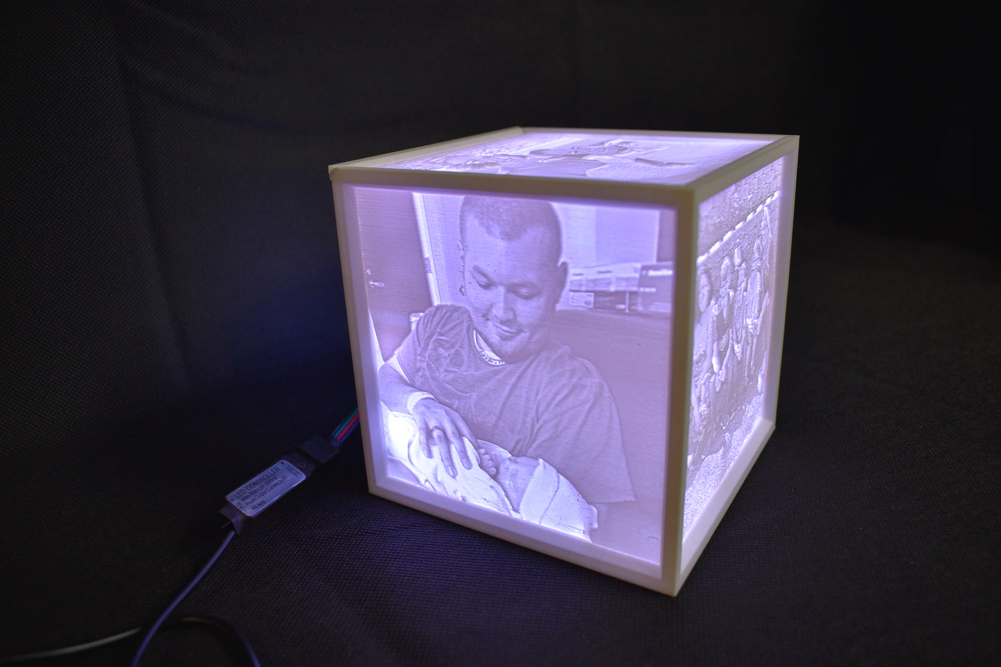 Lithophane Picture Light Box w/ Govee RGBIC LEDs (Phone App) (3d printed PLA+)