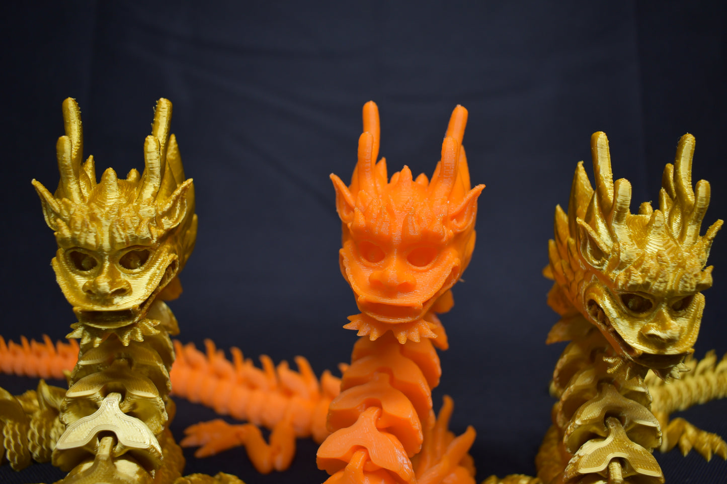 Flexi Dragons 3D printed (PLA)