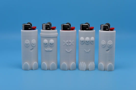 SmokeMore Bic Lighter Sleeves - Pic colors and faces - 3D Printed PLA+