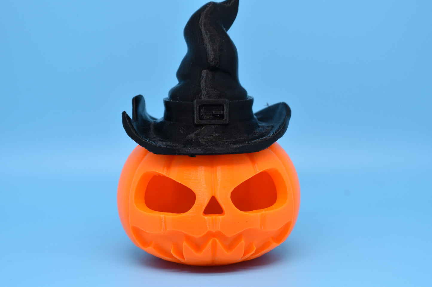 Jack O Lantern with a Witch's Hat - Desk Decoration (3D Printed PLA)