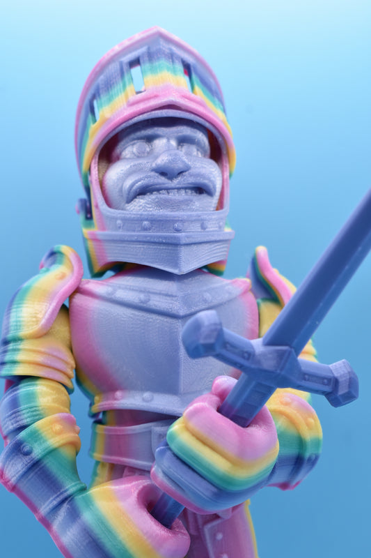 Flexi Knight with a Sword and Movable Visor! 3D Printed