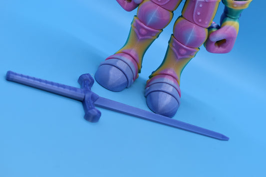 Flexi Knight with a Sword and Movable Visor! 3D Printed