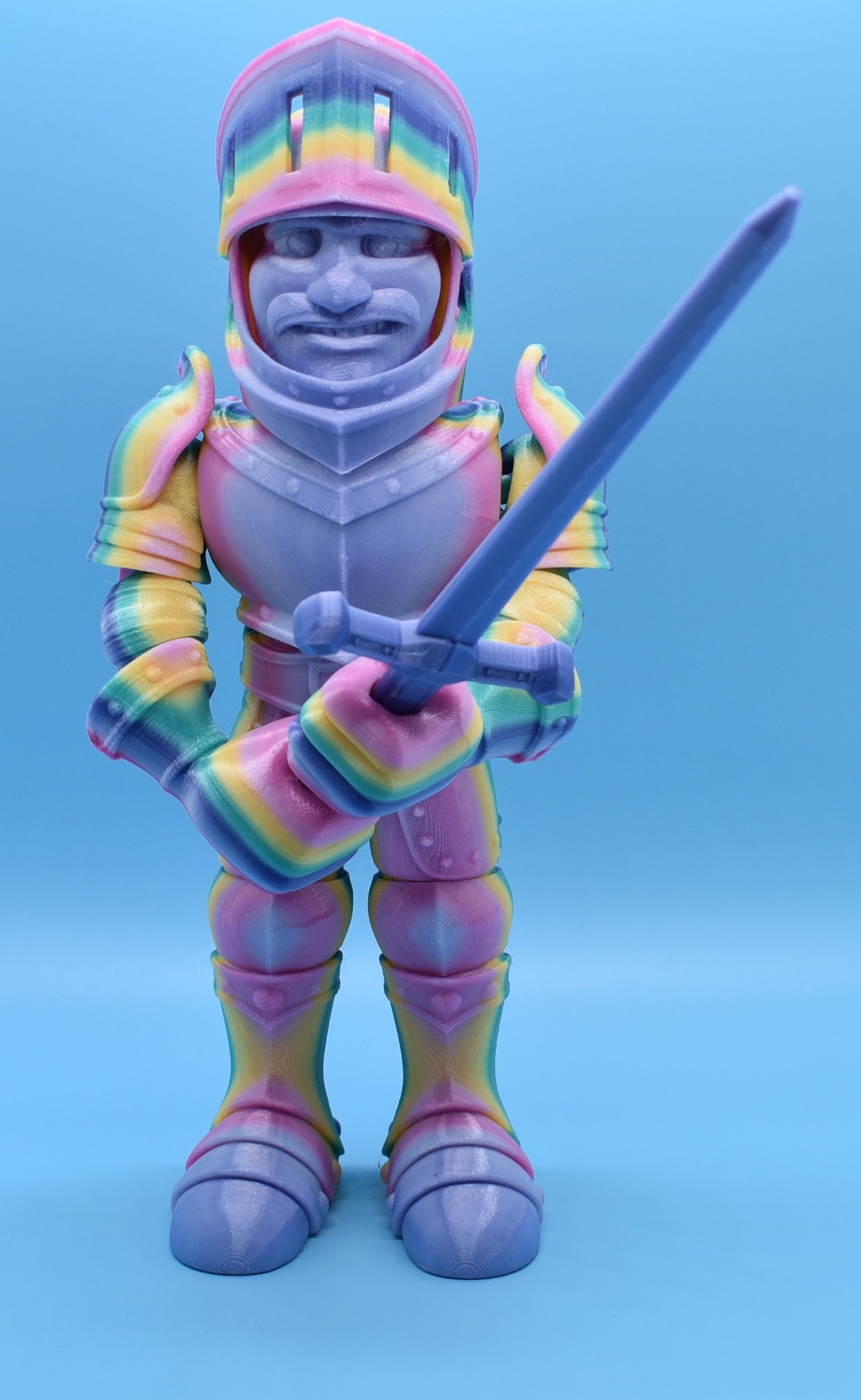 Flexi Knight with a Sword and Movable Visor! 3D Printed
