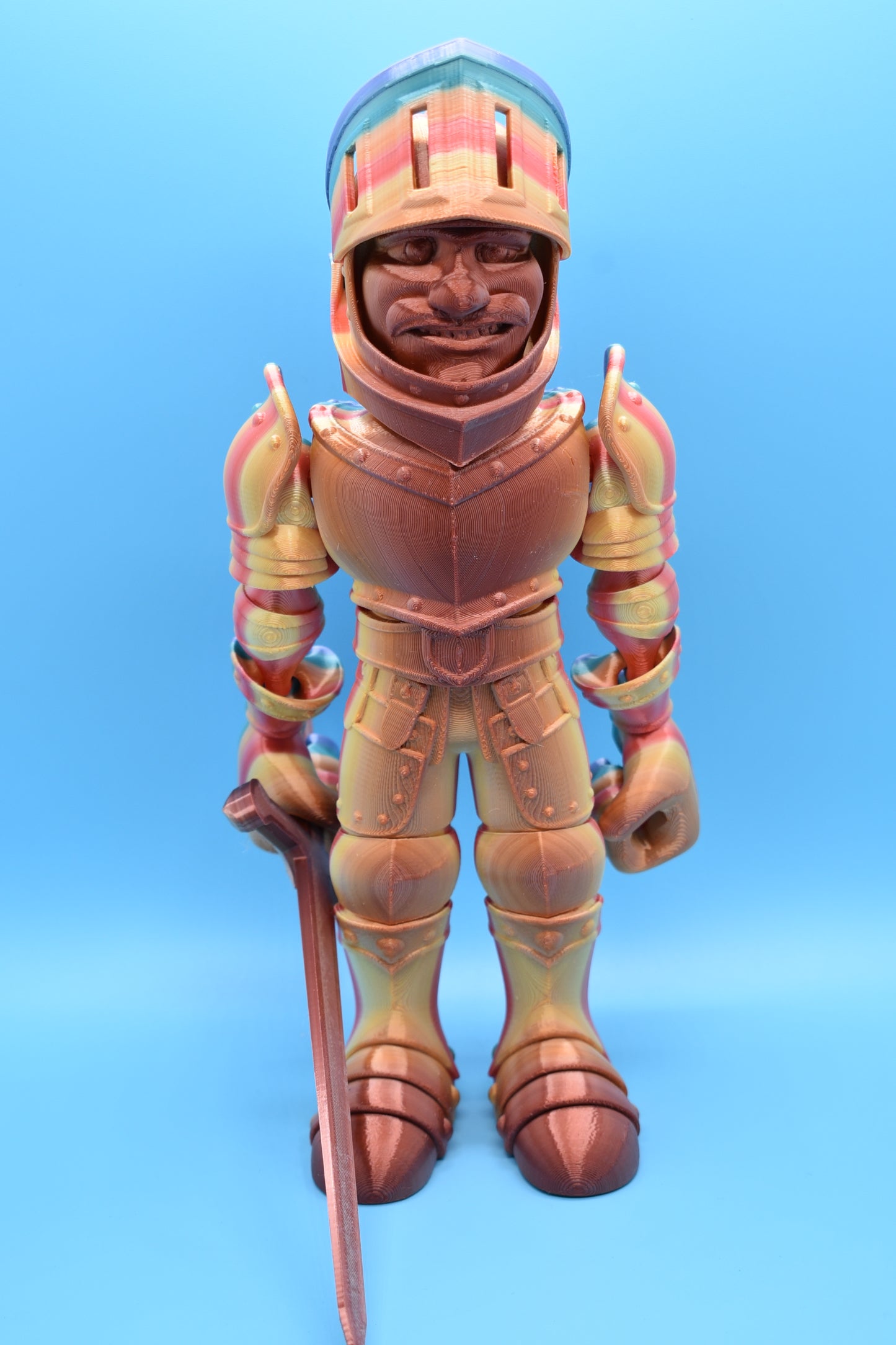 Flexi Knight with a Sword and Movable Visor! 3D Printed