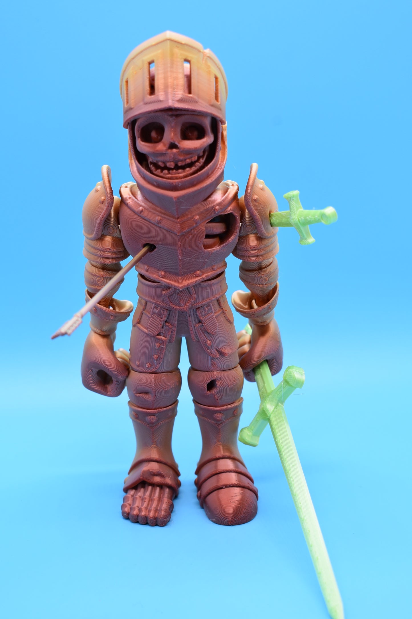 Flexi Knight Skeleton with Sword, Dagger, arrows, and Movable Visor!