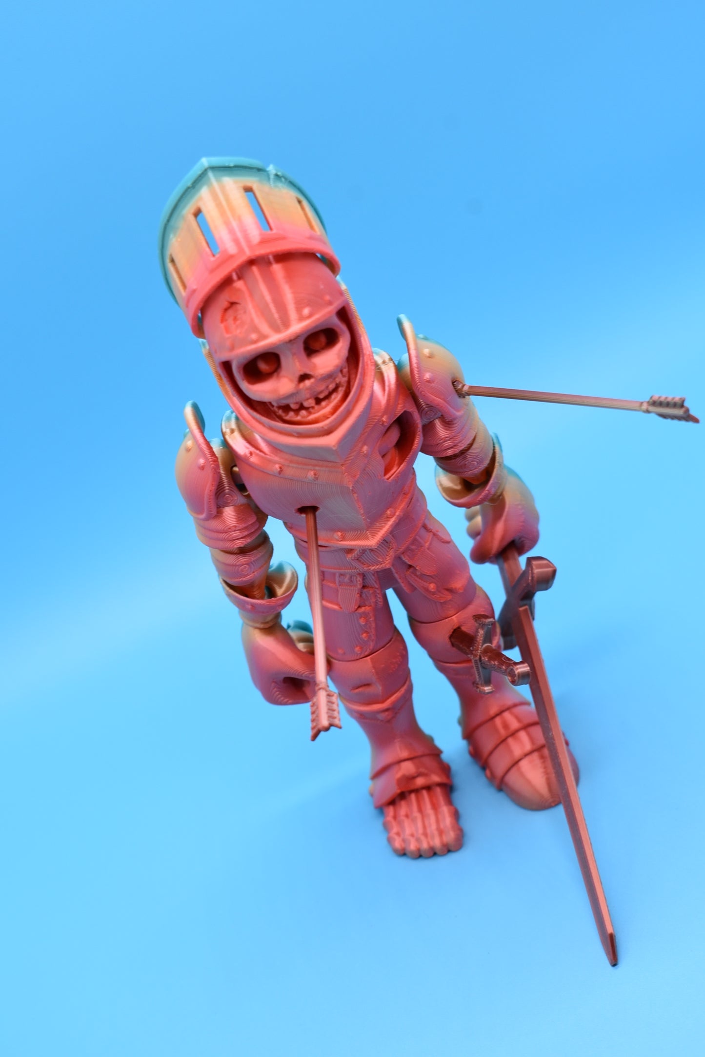 Flexi Knight Skeleton with Sword, Dagger, arrows, and Movable Visor!