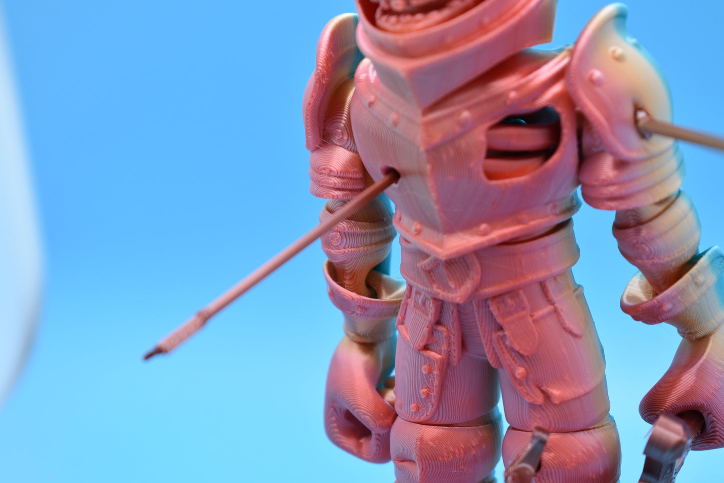 Flexi Knight Skeleton with Sword, Dagger, arrows, and Movable Visor!