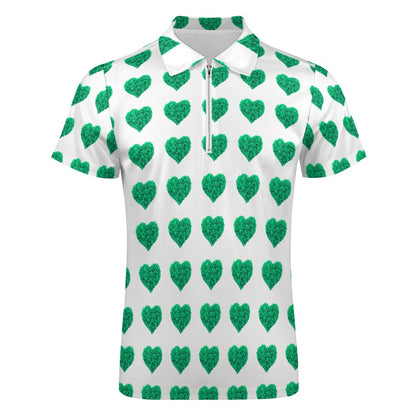 SmokeMore Weed Heart - Short sleeve polo shirt