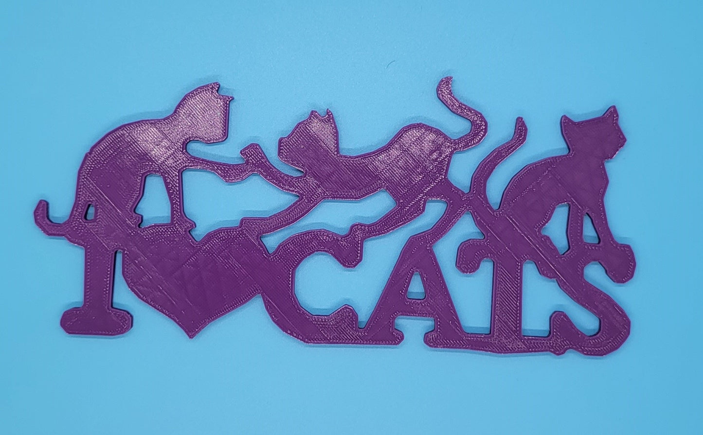 I LOVE CATS - 3D printed sign