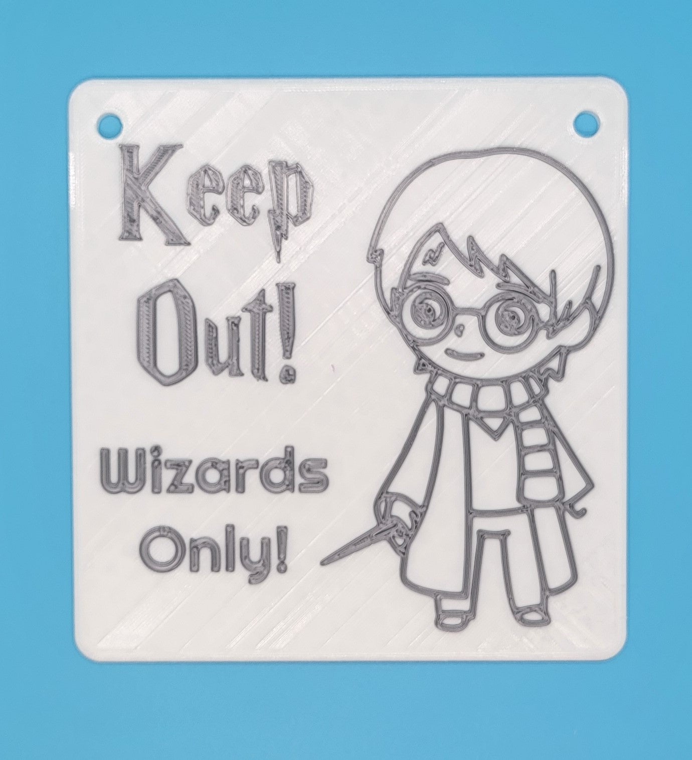 Keep Out! Wizards Only! - 3D printed sign