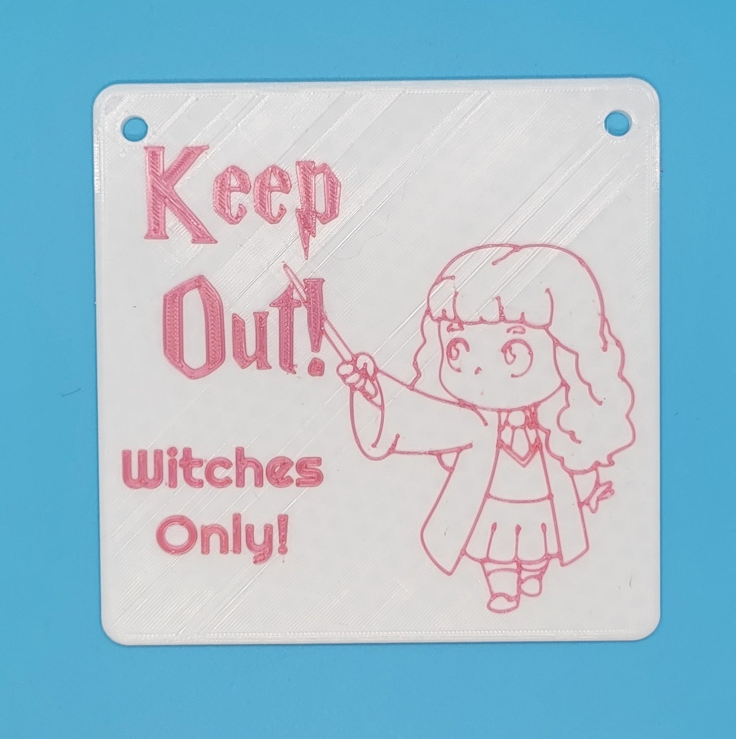 Keep Out! Witches Only! - 3D printed sign