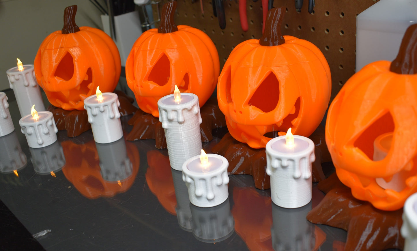 Jack O Lantern With candle LED- Desk Decoration