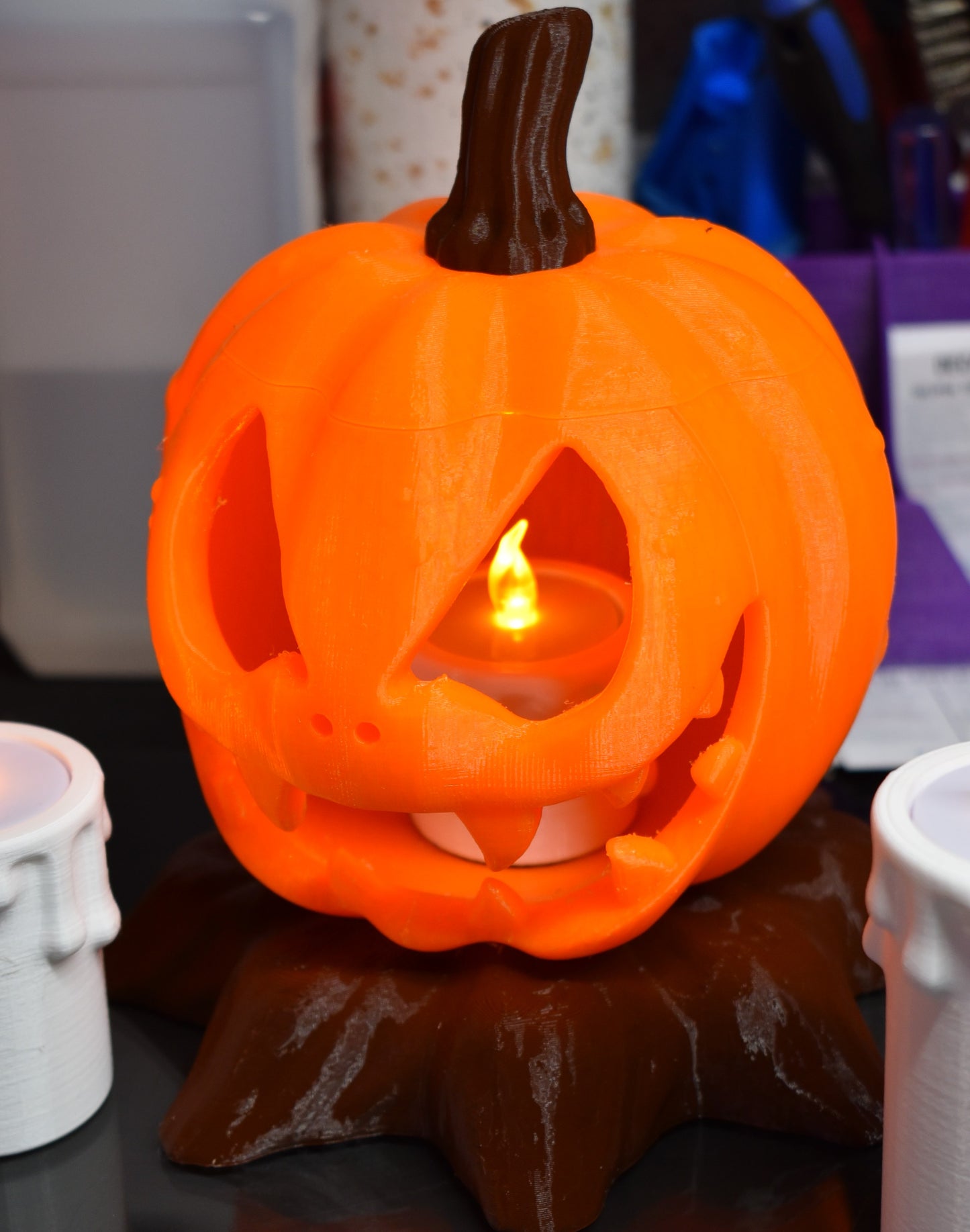 Jack O Lantern With candle LED- Desk Decoration