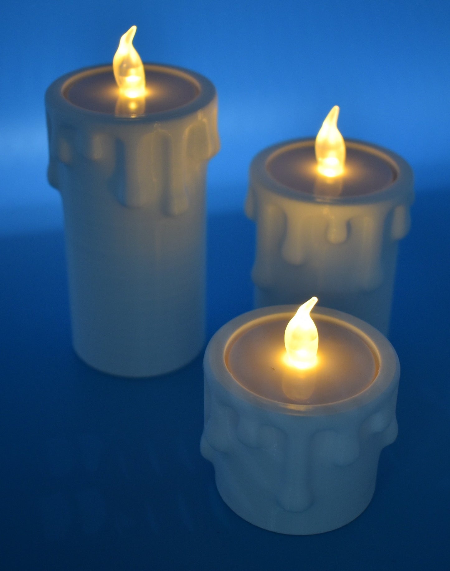 Candles With LED Lights (Set Of 3) - Desk Decoration