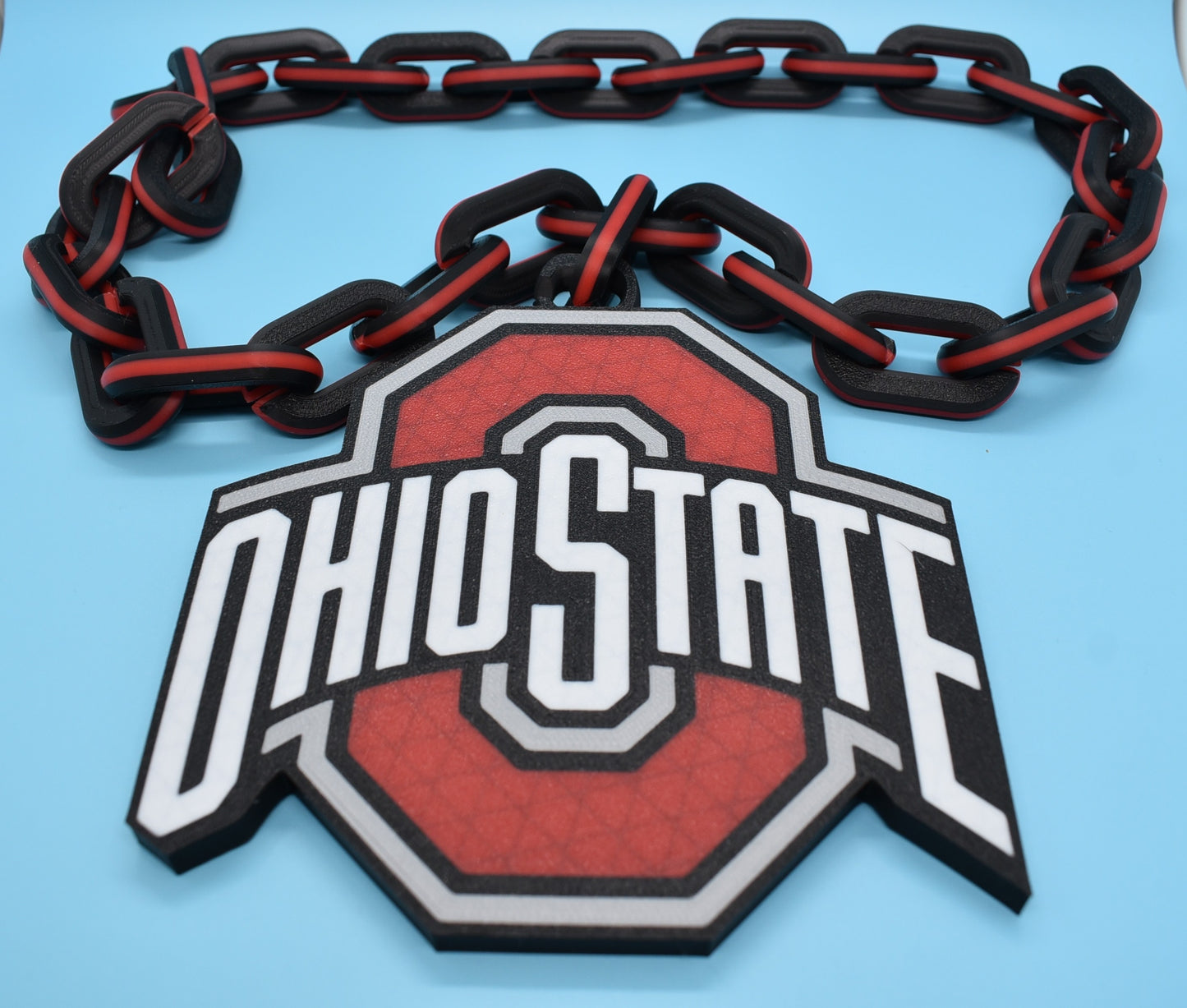 2 Foot OHIO STATE Chain!  Custom 3D printed Oversized OSU Fan Chain!