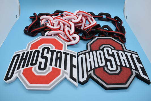 2 Foot OHIO STATE Chain!  Custom 3D printed Oversized OSU Fan Chain!