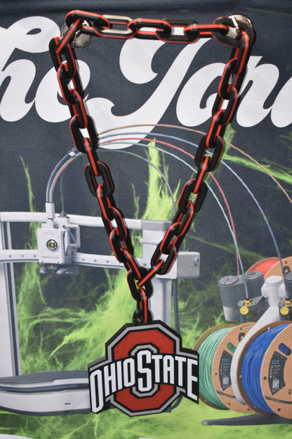 2 Foot OHIO STATE Chain!  Custom 3D printed Oversized OSU Fan Chain!