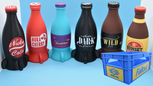 Nuka Cosplay Cola Bottles and Crate - Cosplay Prop (3D - printed) SET1