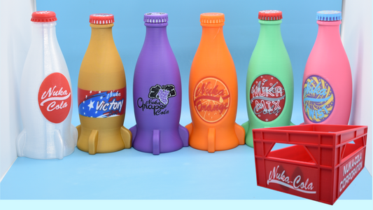 Nuka Cosplay Cola Bottles and Crate - Cosplay Prop (3D - printed) SET2