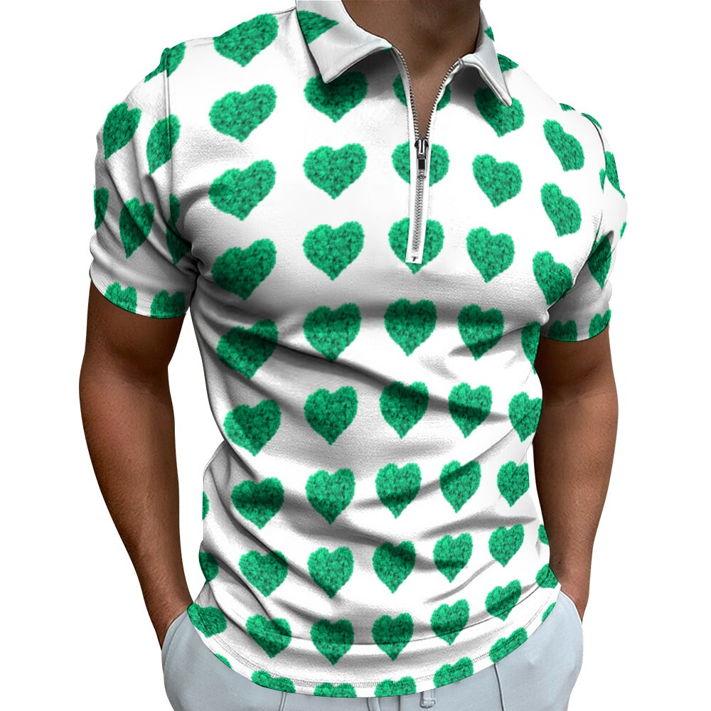 SmokeMore Weed Heart - Short sleeve polo shirt