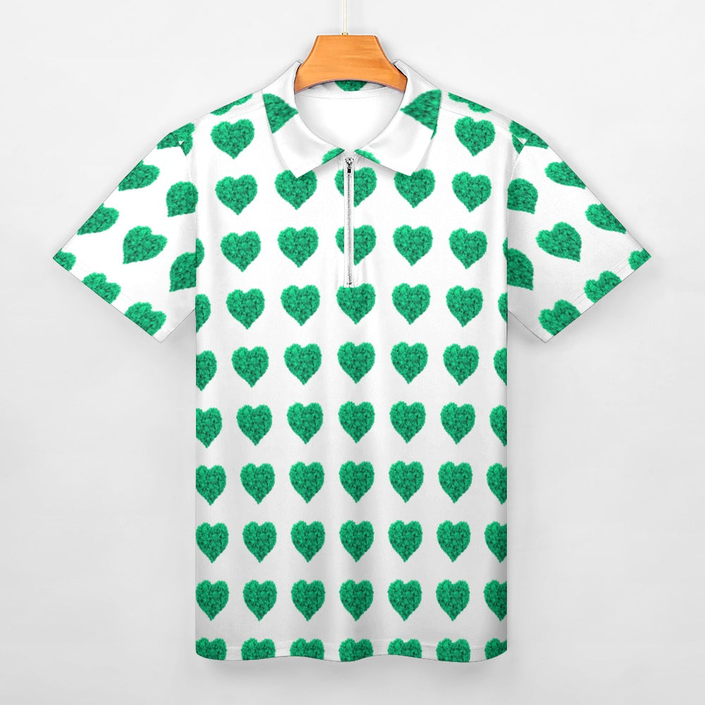 SmokeMore Weed Heart - Short sleeve polo shirt