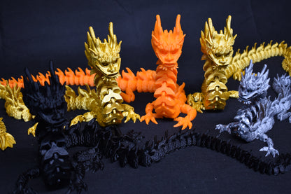 Flexi Dragons 3D printed (PLA)