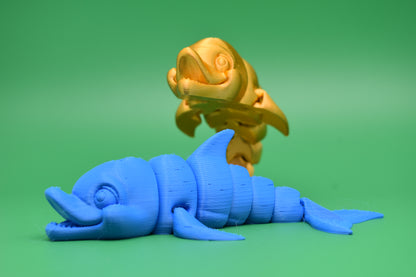 Flexi Dolphins 3D printed (PLA)