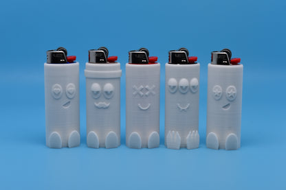 SmokeMore Bic Lighter Sleeves - Pic colors and faces - 3D Printed PLA+