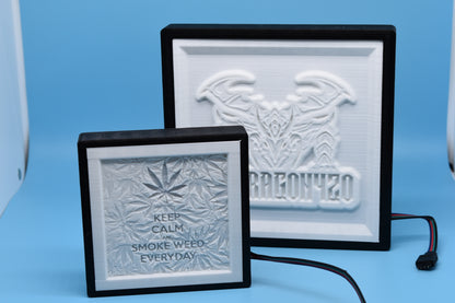 Your Logo/Picture made into Led Lithophane w/ Govee RGBIC LEDs (Phone App) (3d printed PLA+)
