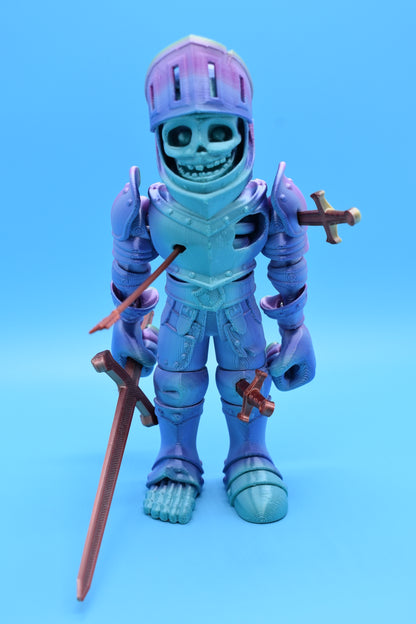 Flexi Knight Skeleton with Sword, Dagger, arrows, and Movable Visor!