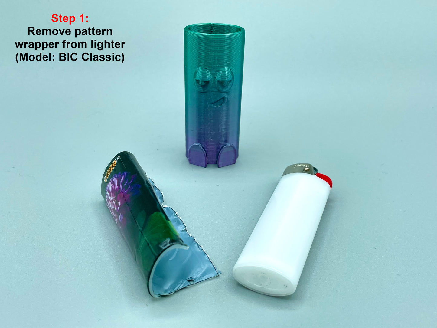 SmokeMore Bic Lighter Sleeves - Pic colors and faces - 3D Printed PLA+