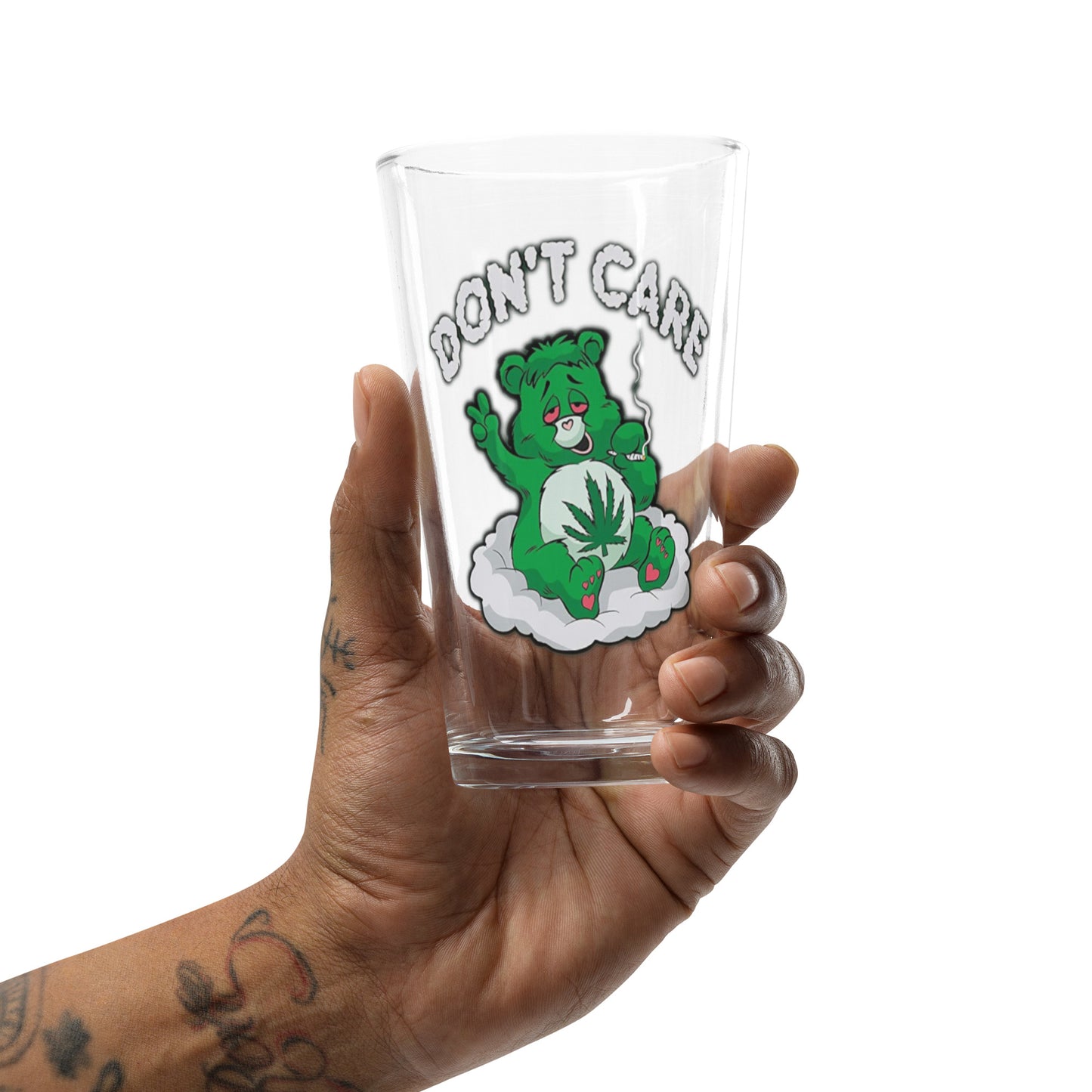 Don't Care Shaker pint glass